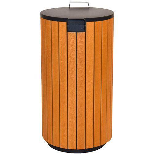 Illustration de : Poubelle d'extérieur 90 L, Look Bois