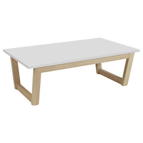 Table basse Cadéo 100 x 60 cm plateau stratifié blanc thumbnail image 1