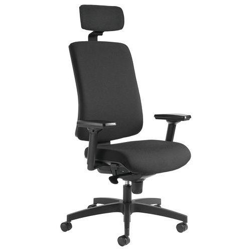 Fauteuil de bureau Oria pied noir avec accoudoirs et têtière GGI thumbnail image 1