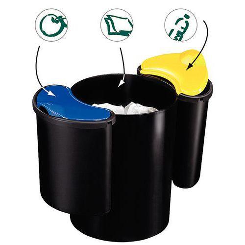 Illustration de : Poubelle de tri pour bureau - 16 L et 7 L x2