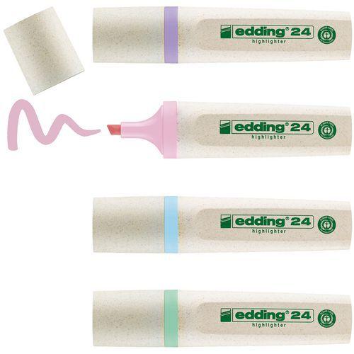 Boite de 4 surligneurs EcoLine couleurs pastels thumbnail image 1