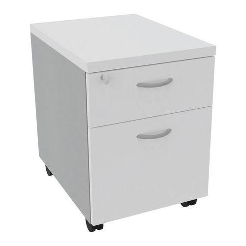 Caisson mobile 2 tiroirs Dalia blanc/alu thumbnail image 1