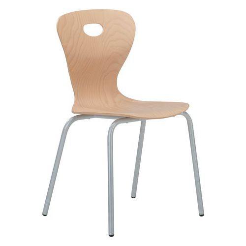 Illustration de : Chaise Mahia2 4 pieds coque bois - Manutan Expert