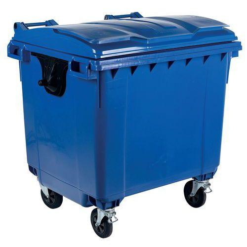 Conteneur à déchet 4 Roues Bleu - 1100L - Mobil Plastic thumbnail image 1