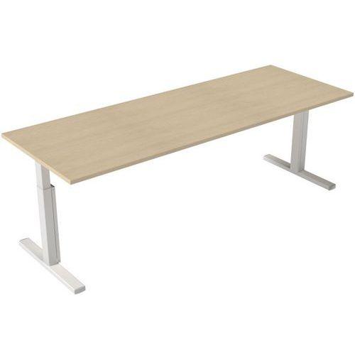 Bureau droit Inesa avec pied réglable en T Chêne 220 cm thumbnail image 1