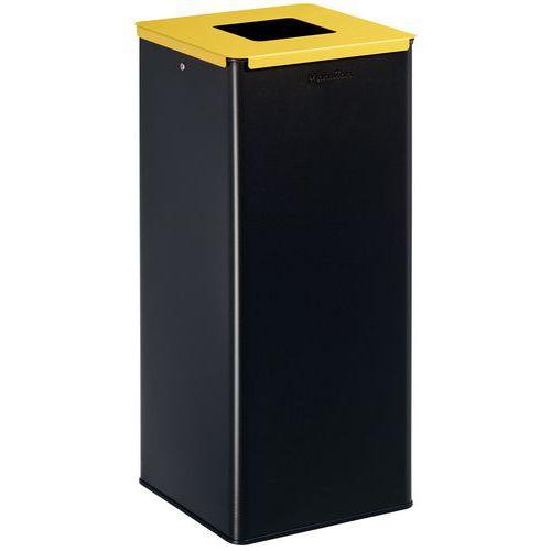 Poubelle de tri plastique 40 L Gris / Jaune - Manutan thumbnail image 1