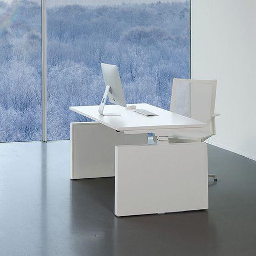 Illustration de : Piétement panneau fermé court 70 cm - Blanc - Vendu à l'unité
