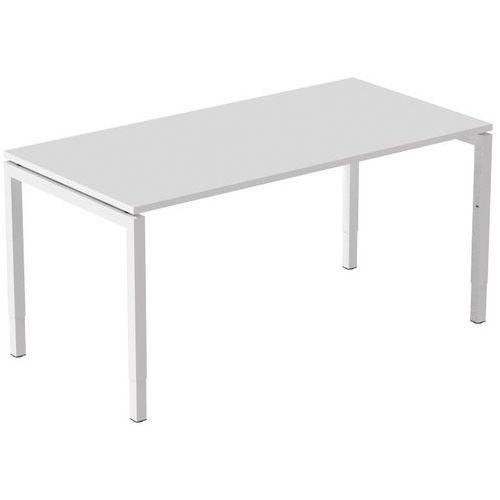 Bureau droit Kelli ergonomique à manivelle Blanc 160 cm thumbnail image 1