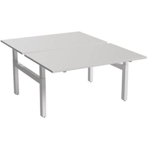 Bureau droit Bench 2 places piètement réglable en H - Inesa thumbnail image 1