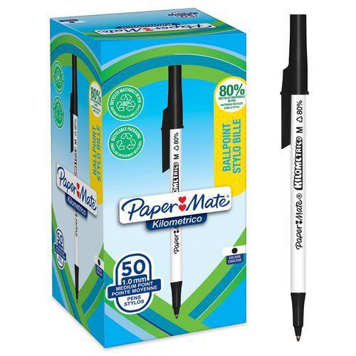 Stylo bille pointe moyenne 1mm Paper Mate KILOMETRICO noir thumbnail image 1