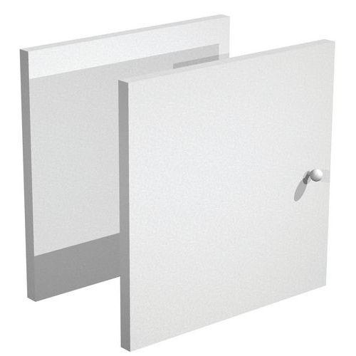 Illustration de : Porte pour meuble de rangement Maxicube - Aluminium/Hêtre - lot de 2
