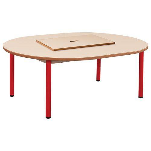 Table ovale Chloé plat.beige, bac + couvercle piét.rouge  Ral 3000 T2 thumbnail image 1