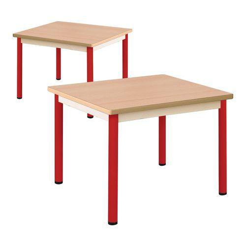 Table fixe Chloé plateau hêtre 4 pieds rectangulaire - Mobidecor thumbnail image 1