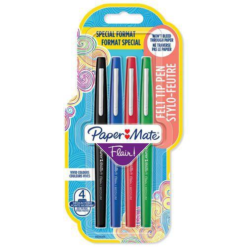 Boîte de 4 stylos feutre Flair® - assortis classique thumbnail image 1
