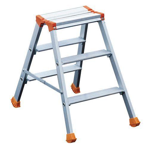 Illustration de : Marchepied aluminium Platinium double de chantier - Tubesca
