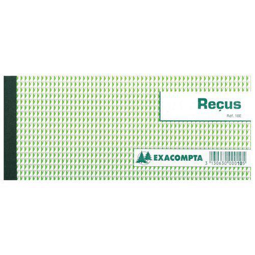 Lot de 10 Carnet à souche "reçus" 50 feuillets horizontal 9x13 cm thumbnail image 1