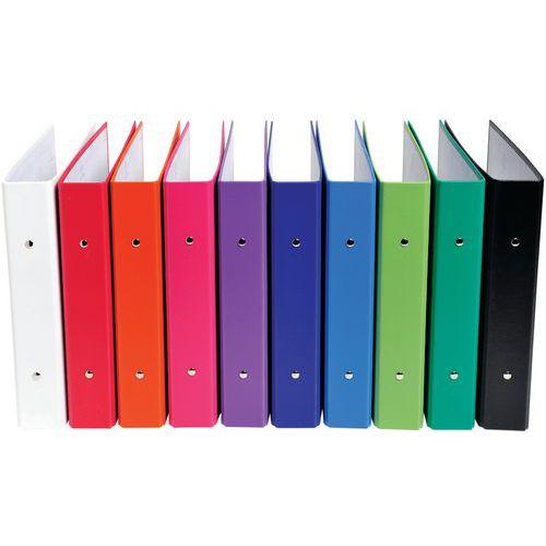 Illustration de : Classeur rembordé PP format ecolier 4 anneaux 30mm 230x215mm