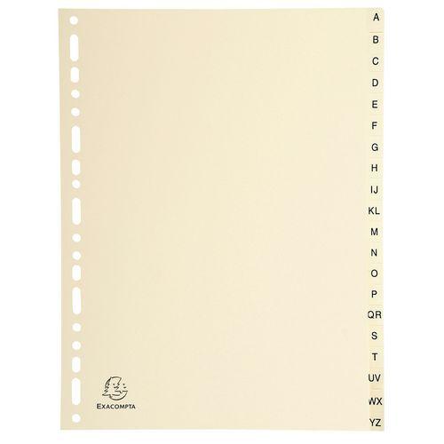 Lot de 10 Intercalaires carte peau 155g 20 positions de a à z A4 thumbnail image 1