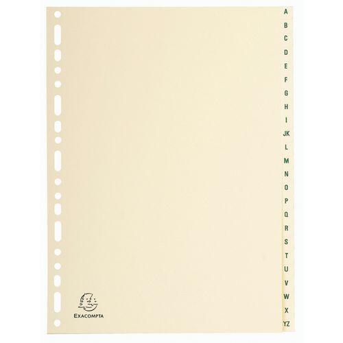 Lot de 10 Intercalaires carte peau 155g 24 positions de a à z A4 thumbnail image 1