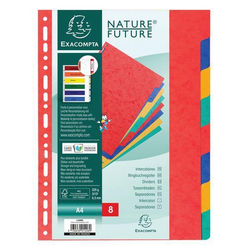 Lot de 25 Intercalaires carte lustrée 225g 8 positions A4 thumbnail image 1
