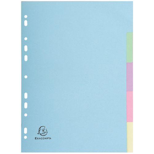 Illustration de : Intercalaires carte pastel 180g forever 5 positions A4