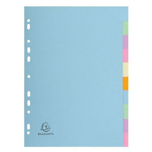 Intercalaires carte pastel 180g forever 10 positions A4 fullname image