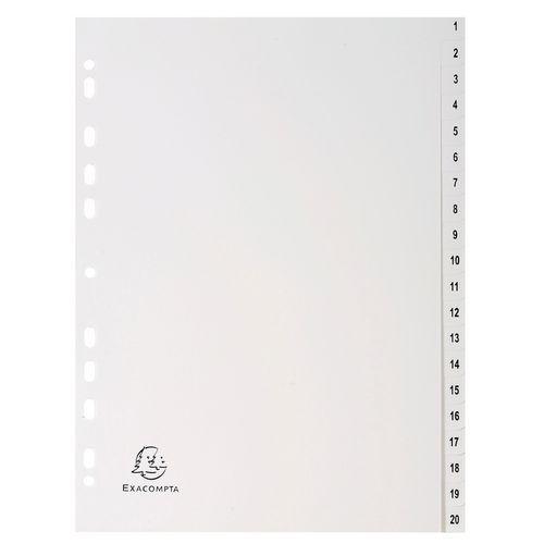 Lot de 20 Intercalaires imprimés numériques pp blanc 20 positions - a4 thumbnail image 1