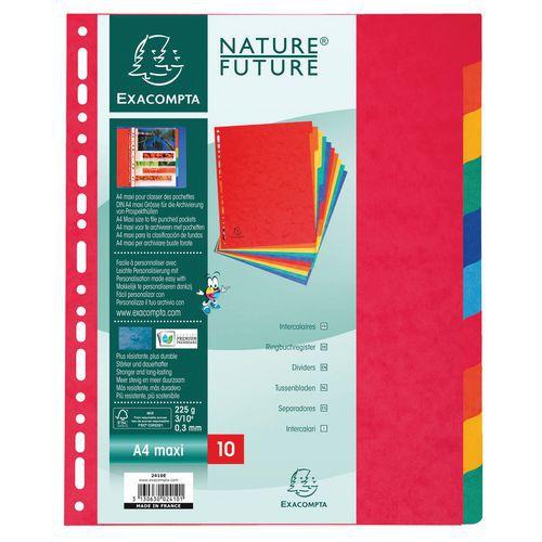 Lot de 10 Intercalaires carte lustrée 225g 10 positions - a4 maxi thumbnail image 1