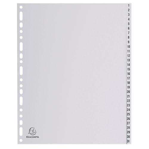 Lot de 5 Intercalaires numériques pp gris 31 positions - a4 maxi thumbnail image 1