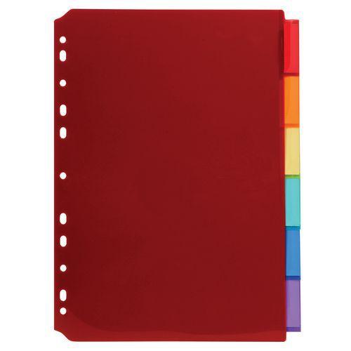 Lot de 10 Intercalaires pp couleur avec porte étiquette A4 6 positions thumbnail image 1