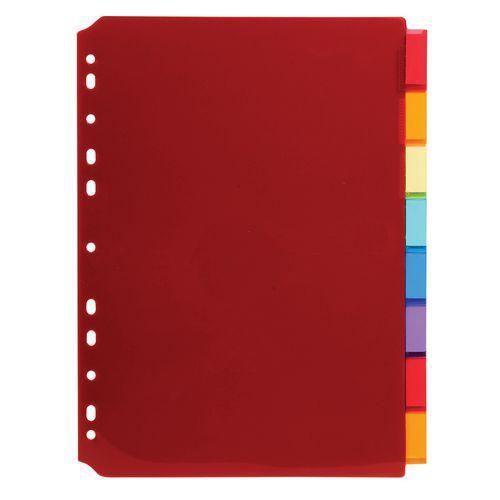 Illustration de : Intercalaires pp couleur avec porte étiquette a4 8 positions