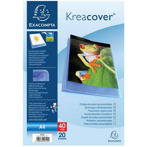 Protège-documents bleu PP semi rigide kreacover® 40 vues A4 (lot de 20) thumbnail image 1