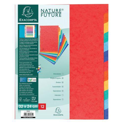 Lot de 5 Intercalaires carte lustrée 225g 12 positions 24x32cm thumbnail image 1