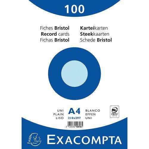 Paquet 100 fiches bleu sous oeilm bristol uni 210x297mm (lot de 10) thumbnail image 1