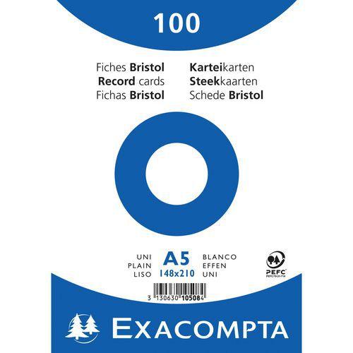Illustration de : Paquet 100 fiches sous film bristol uni 148x210mm