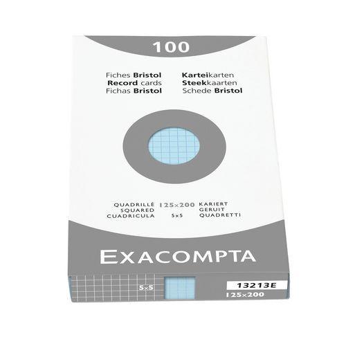 Étui de 100 fiches azur quadrillé 5x5 non perforé 148x210mm thumbnail image 1