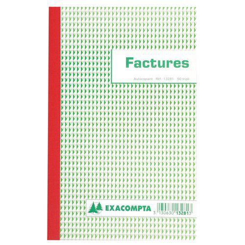Lot de 10 Manifold factures 21x13,5cm 50 feuillets tripli autocopiants thumbnail image 1