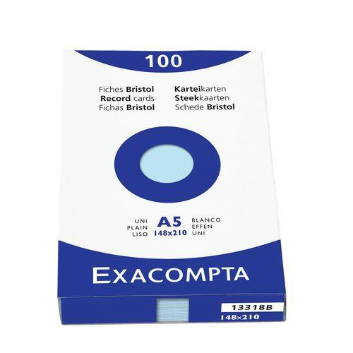 Étui de 100 fiches bristol azur uni non perforé 148x210mm thumbnail image 1
