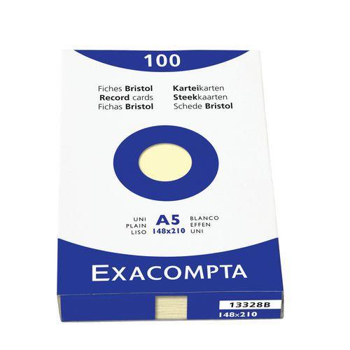 Étui de 100 fichesjaune bristol uni non perforé 148x210mm thumbnail image 1
