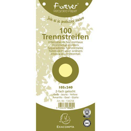 Paquet 100 fiches intercalaires jaune forever 105x240mm (lot de 12) thumbnail image 1