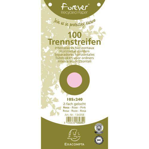 Paquet 100 fiches intercalaires rose forever 105x240mm (lot de 12) thumbnail image 1