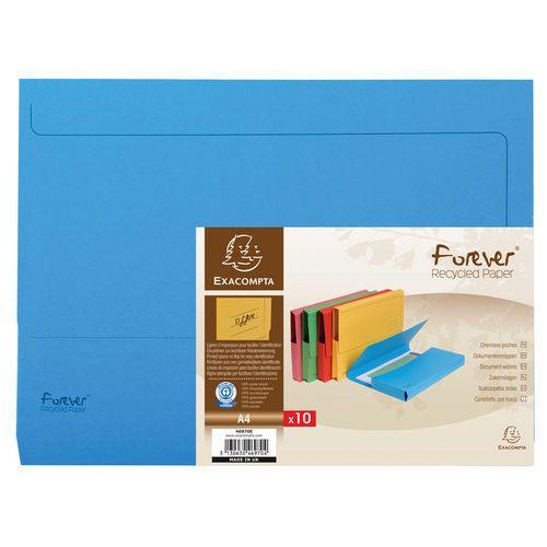 Illustration de : Paquet de 5 chemises poche coloris vifs forever® 24,5x32,5cm