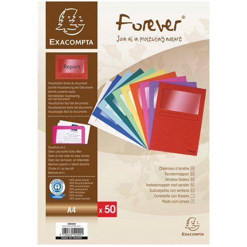Illustration de : Paquet 50 chemises à fenetre forever® - 22x31cm