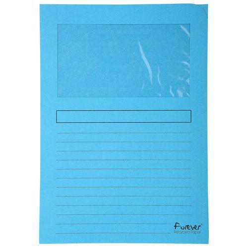 Lot de 16 Paquet 25 chemises fenêtre forever 120g/m² 22x31cm Bleuclair thumbnail image 1