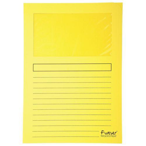 Lot de 16 Paquet 25 chemises à fenêtre forever 120g/m² - 22x31cm Jaune thumbnail image 1