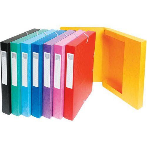 Illustration de : Boite de classement exabox dos 25mm carte lustrée  - a4