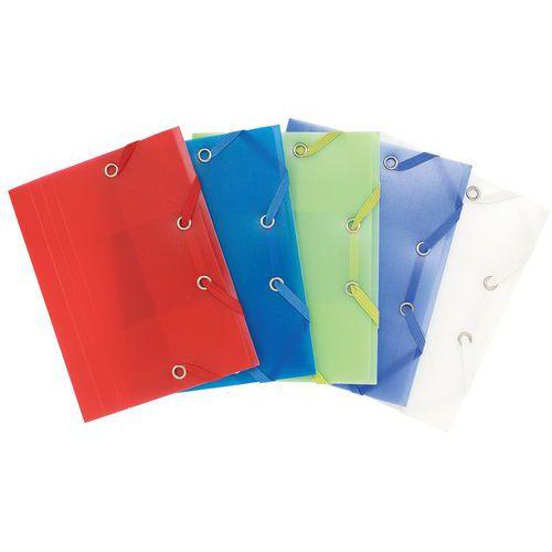 Illustration de : Chemise à élastique 3 rabats pp chromaline pocket 12x16cm