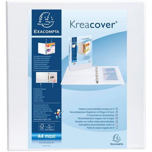 Illustration de : Classeur pp personnalisable kreacover 4 anneaux 60mm A4 maxi