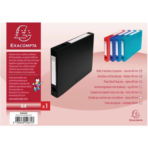 Lot de 10 boîtes de classement à pression 40mm PP 7/10e opaque A4 Noir thumbnail image 1
