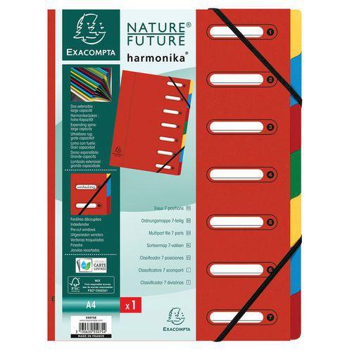 Lot de 8 trieurs harmonica® à fenêtres 7 compartiments Rouge thumbnail image 1